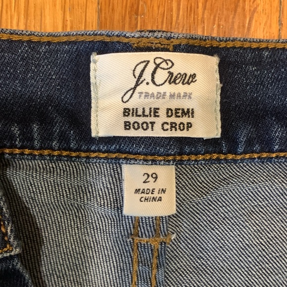 J.Crew Trade Mark Billie Demi Boot Crop Women's Cotton Blend Blue Jeans, Size 29 - Picture 5 of 8